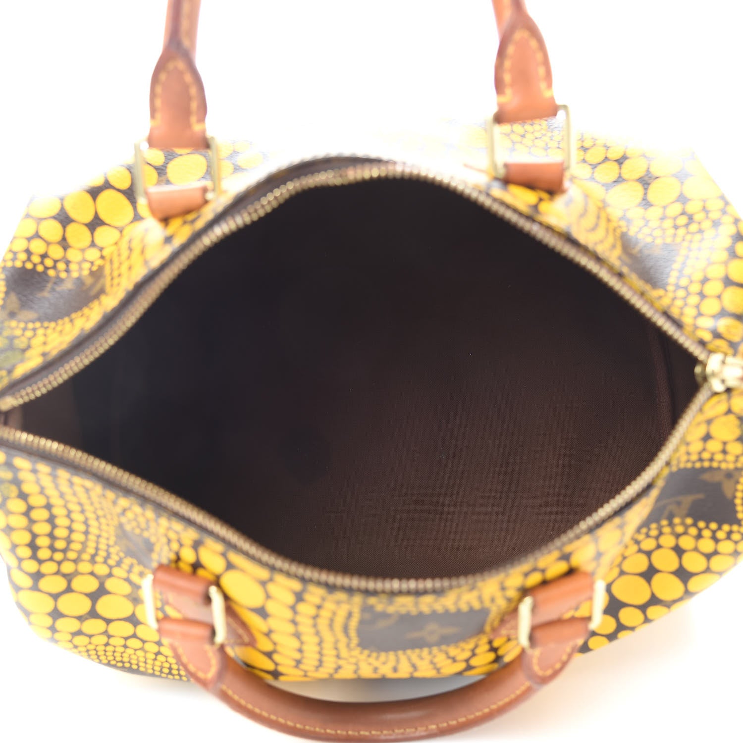 Louis Vuitton Monogram Kusama Town Speedy 30 Yellow 9 of 11