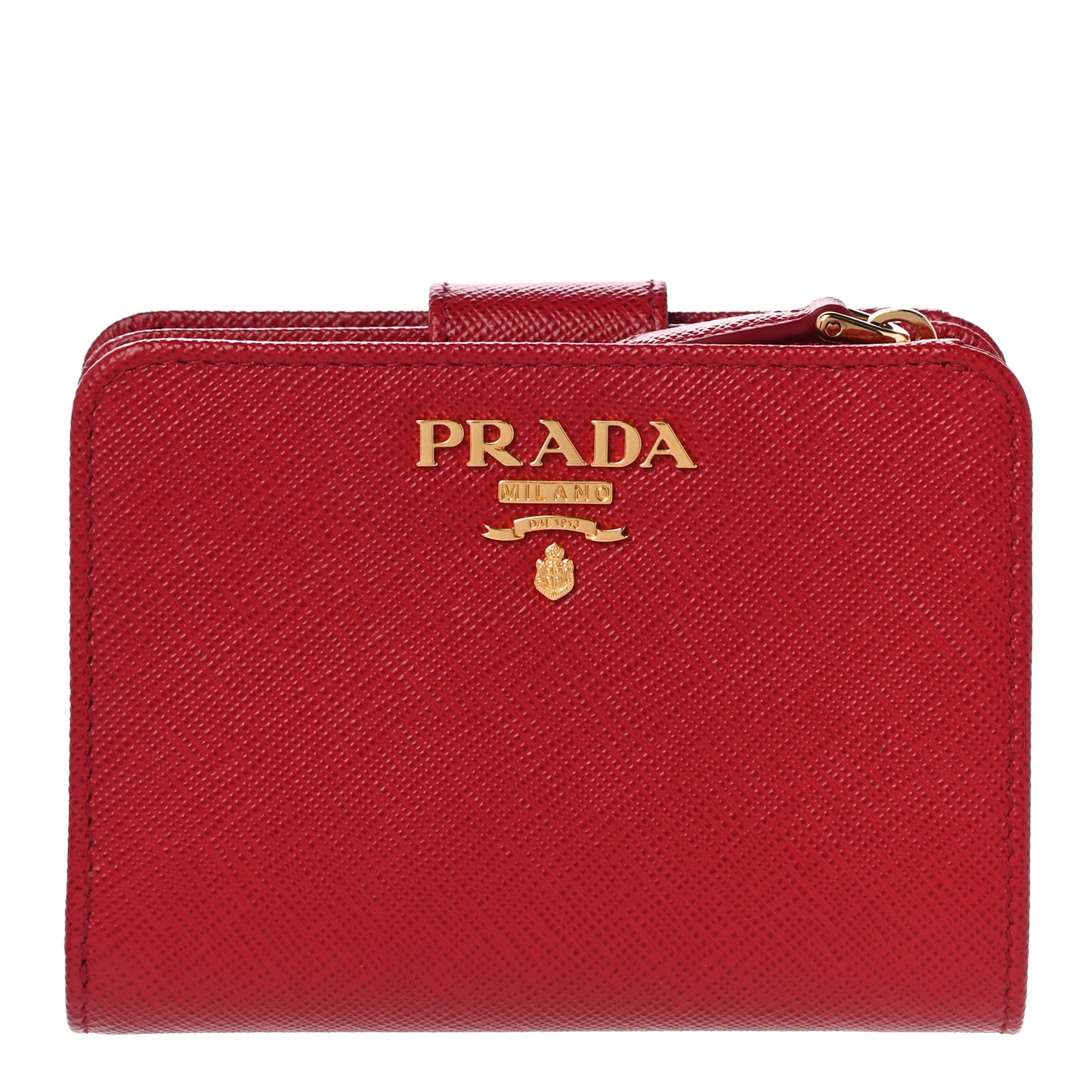 Saffiano Metal Compact Wallet Fuoco