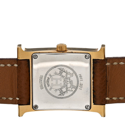 Hermes Stainless Steel Epsom 21mm Heure H Hour Quartz Watch Gold 4 of 4