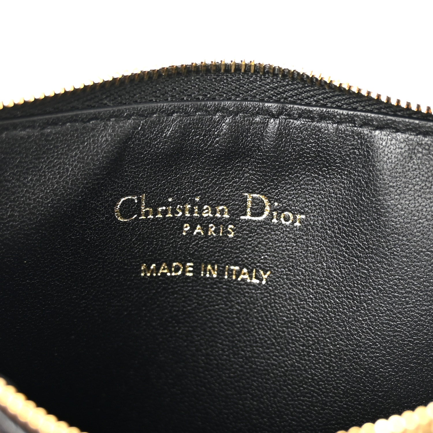 Christian Dior Supple Calfskin Cannage Caro Cosmos Zipped Card Holder Black 6 of 8