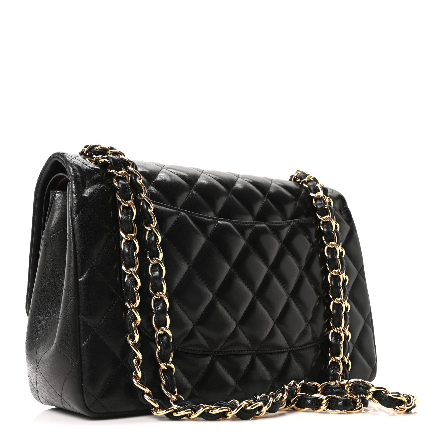 Chanel Lambskin Quilted Jumbo Double Flap Black 5 of 19
