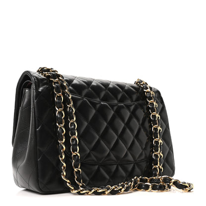 Chanel Lambskin Quilted Jumbo Double Flap Black 5 of 19