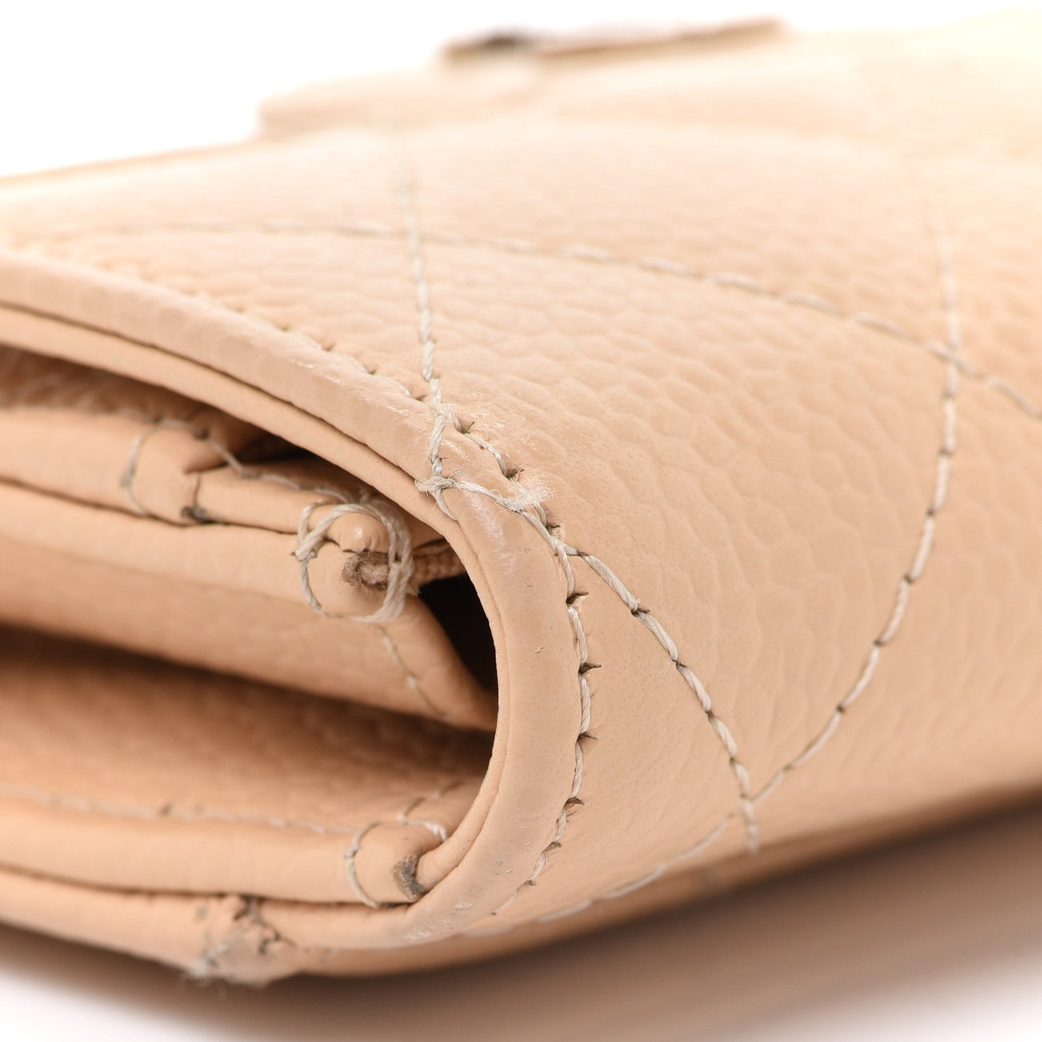 Chanel Caviar Quilted Flap Card Holder Wallet Beige 11 of 13