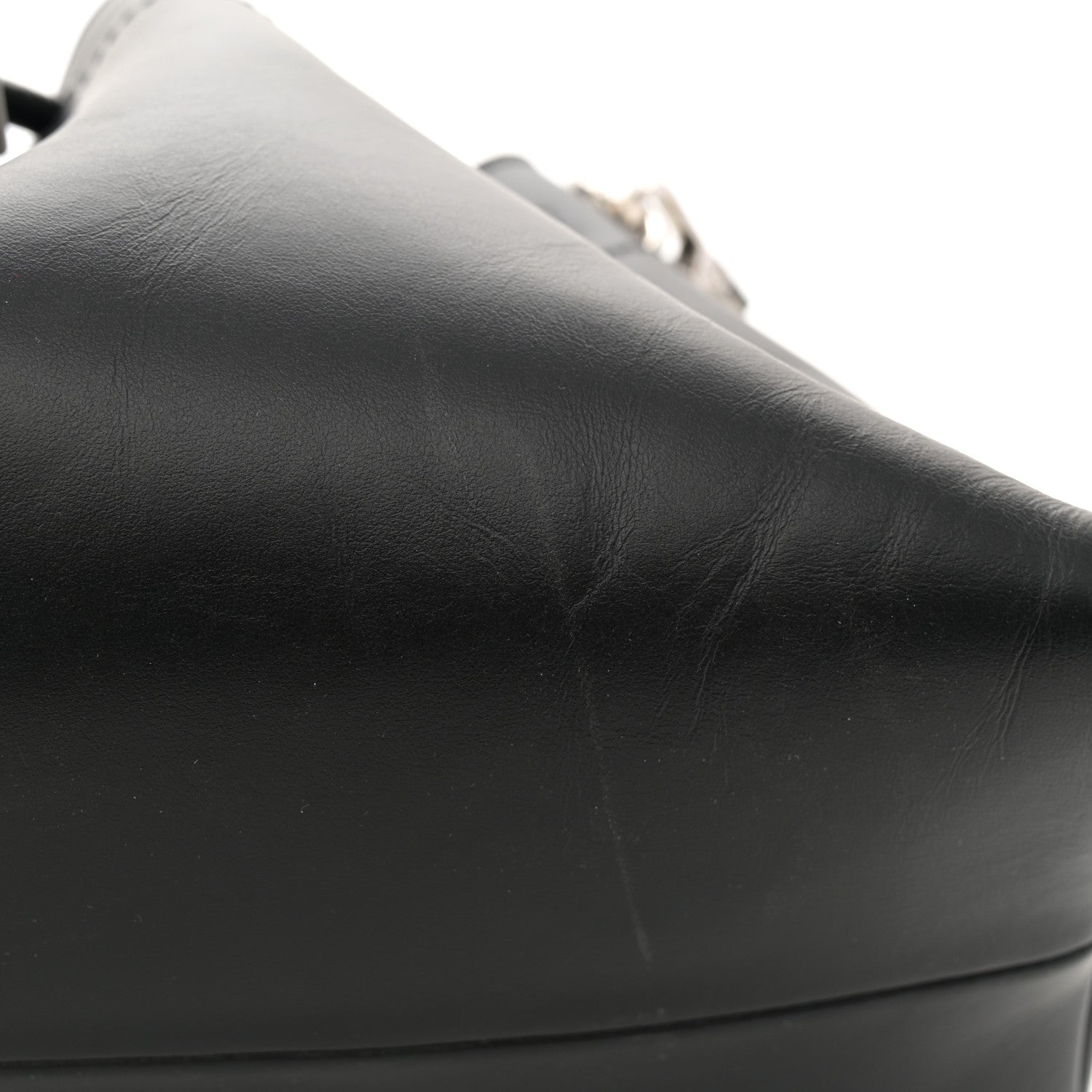 Jimmy Choo Smooth Shiny Calfskin Cinch M Bucket Bag Black 10 of 10