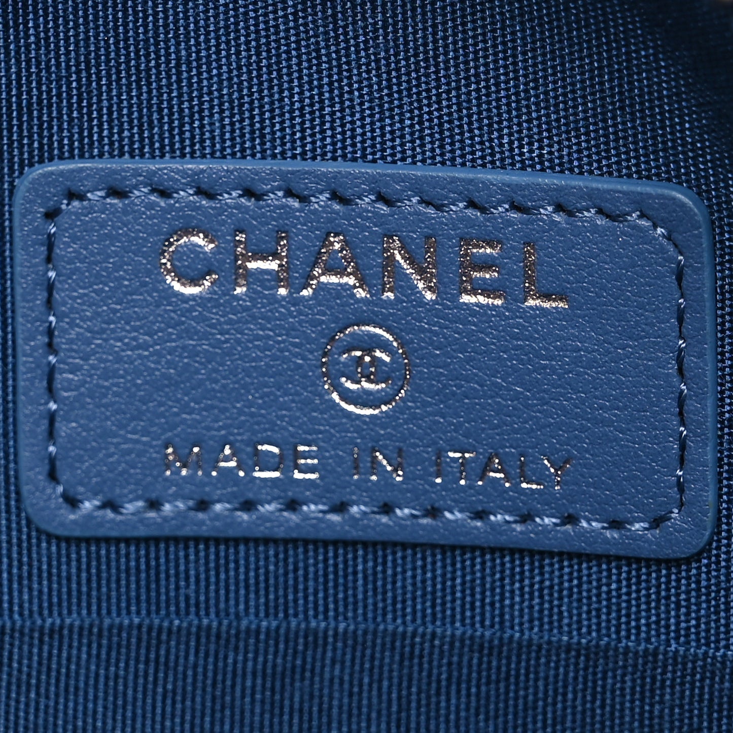 Denim Quilted Round Clutch With Chain Blue