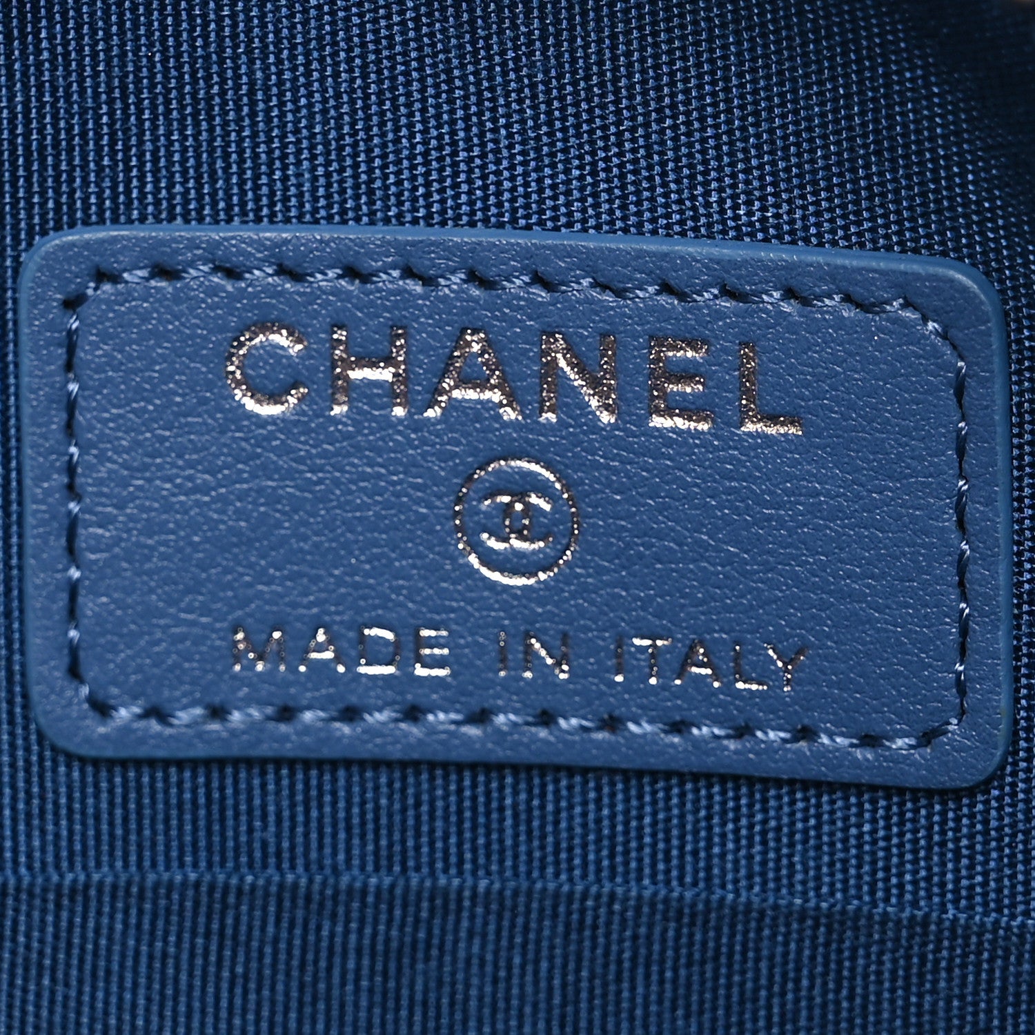 Chanel Denim Quilted Round Clutch With Chain Blue 6 of 10