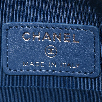 Chanel Denim Quilted Round Clutch With Chain Blue 6 of 10