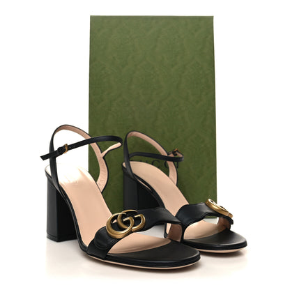 Gucci Lifford Calfskin GG Marmont Ankle Wrap 75mm Sandals 39 Black 8 of 8