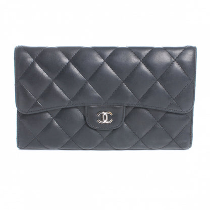 Chanel Lambskin Quilted Large Flap Wallet Black 1 of 9