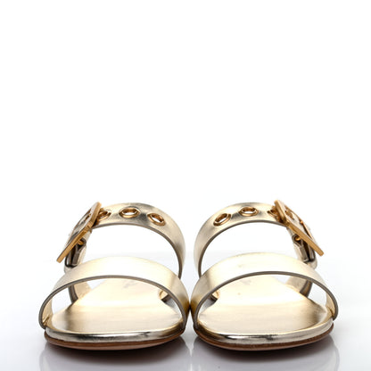 Christian Dior Laminated Calfskin D-Dior Sandal 38.5 Pale Gold 2 of 4
