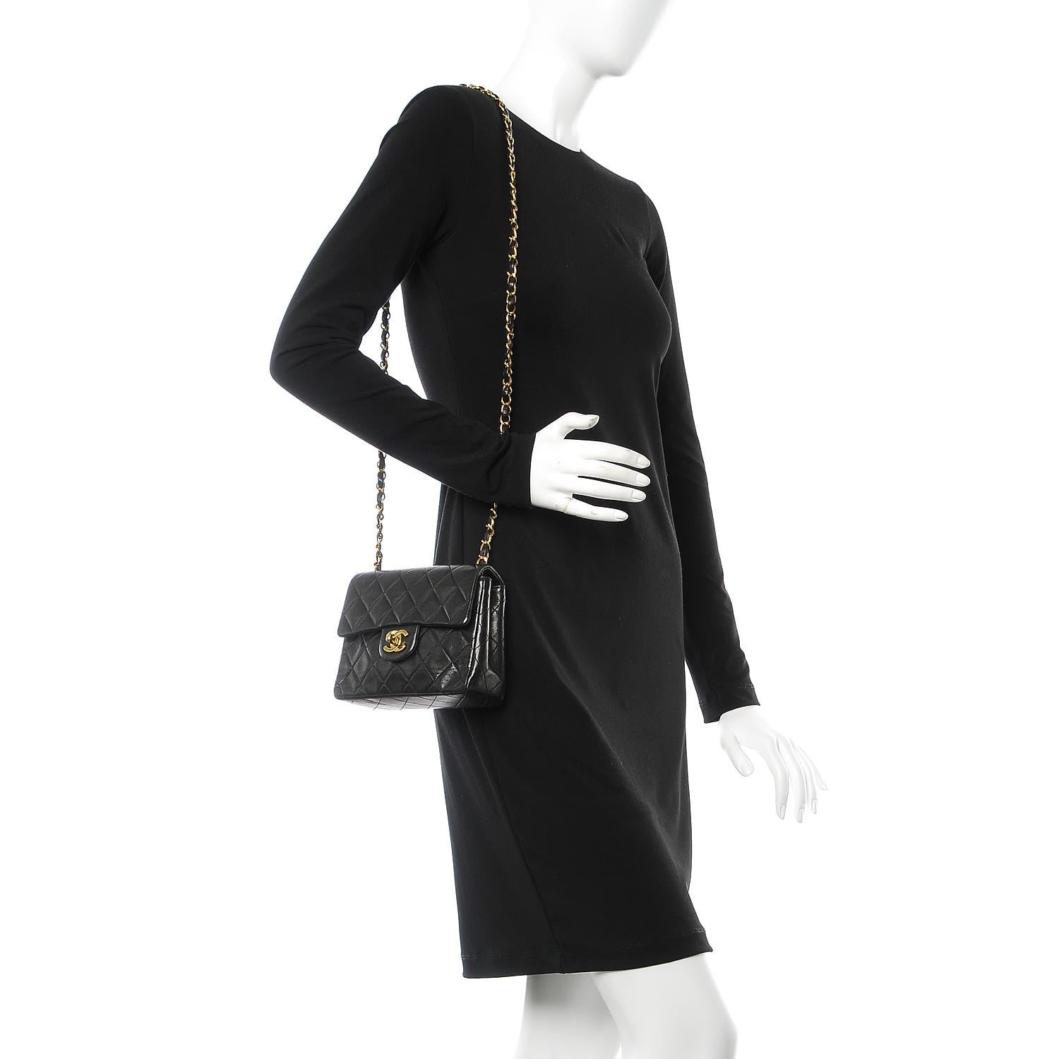 Chanel Lambskin Quilted Mini Square Flap Black 2 of 8