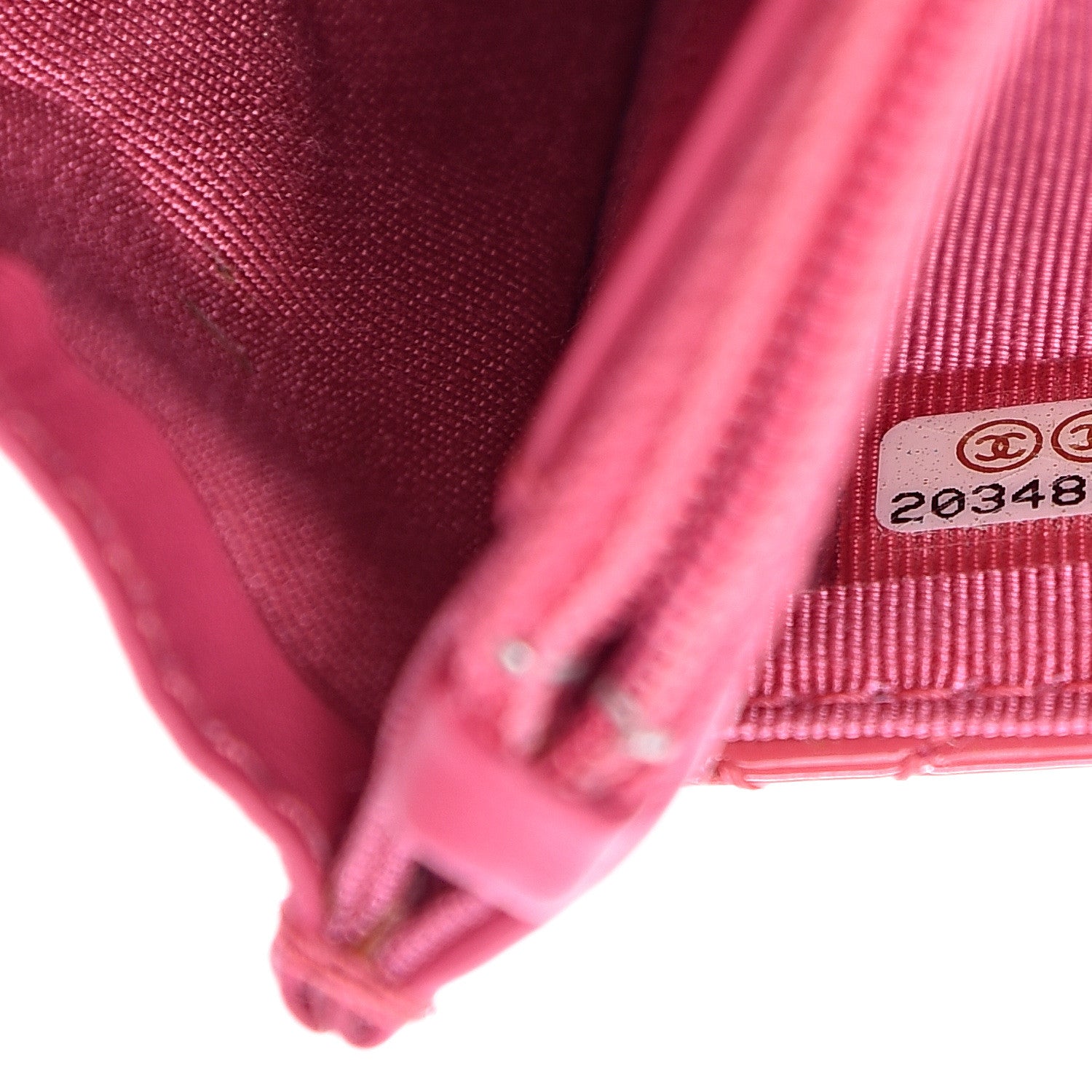 Chanel Patent Quilted Wallet On Chain WOC Fuchsia 7 of 14