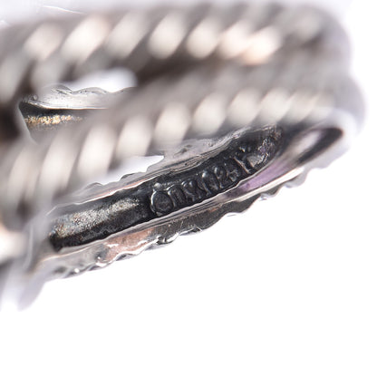 David Yurman Sterling Silver Diamond Amethyst 11mm Albion Ring 52 6 5 of 6