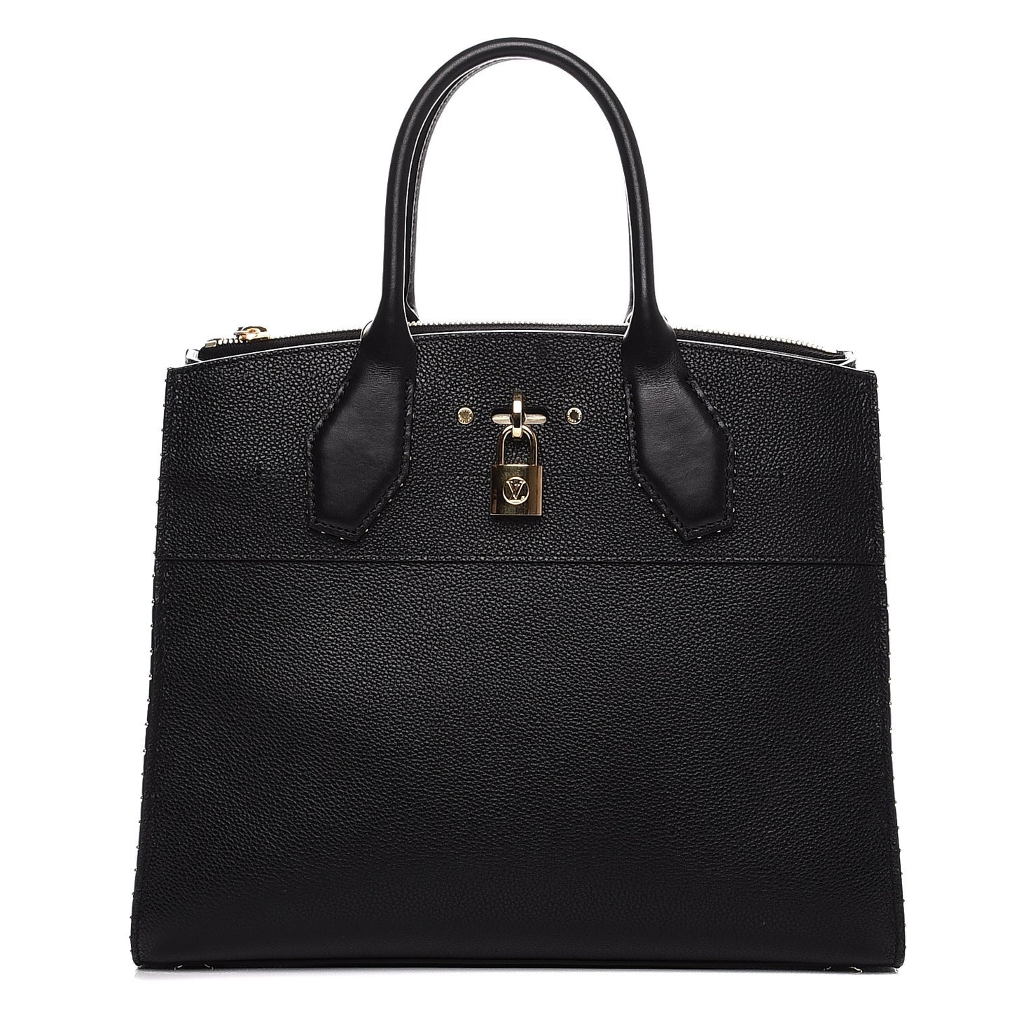 Calfskin Studded City Steamer MM Black