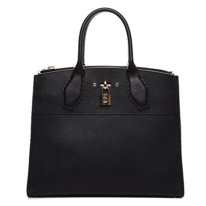 Louis Vuitton Calfskin Studded City Steamer MM Black 1 of 7