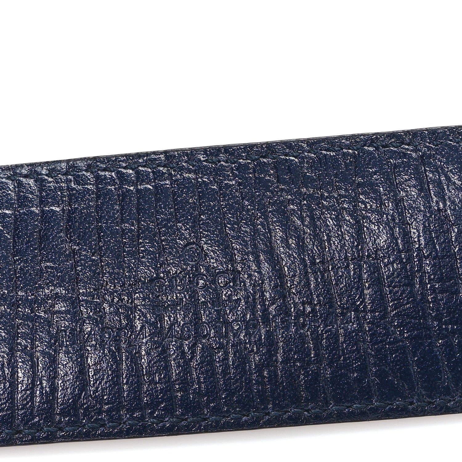 Gucci GG Supreme Monogram Selleria Calfskin Interlocking G 40mm Belt 110 44 Navy 3 of 4