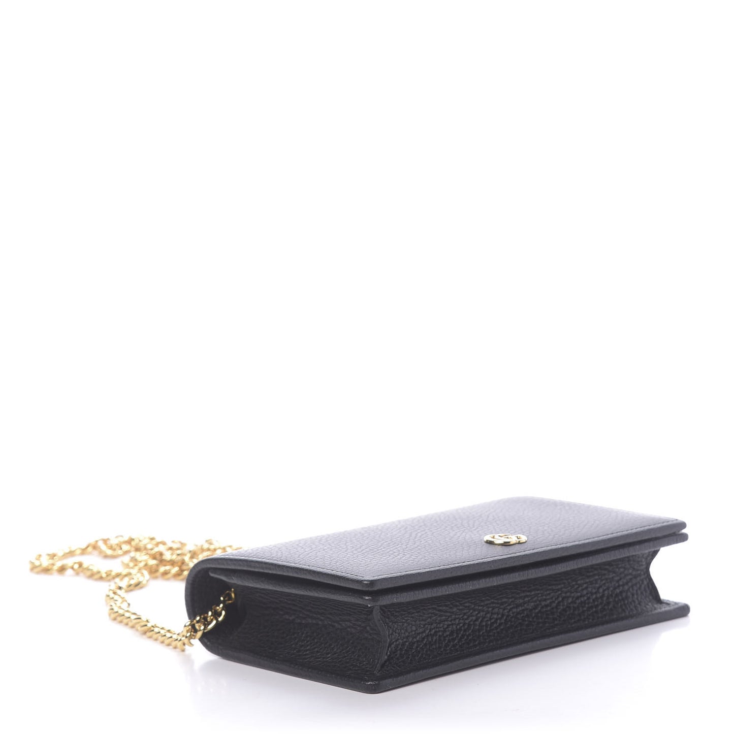 Calfskin Mini GG Marmont Chain Wallet Black