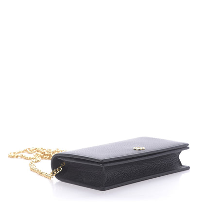 Gucci Calfskin Mini GG Marmont Chain Wallet Black 4 of 10