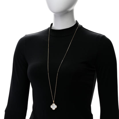 Van Cleef & Arpels 18K Yellow Gold Mother of Pearl Magic Alhambra Long Necklace 2 of 6