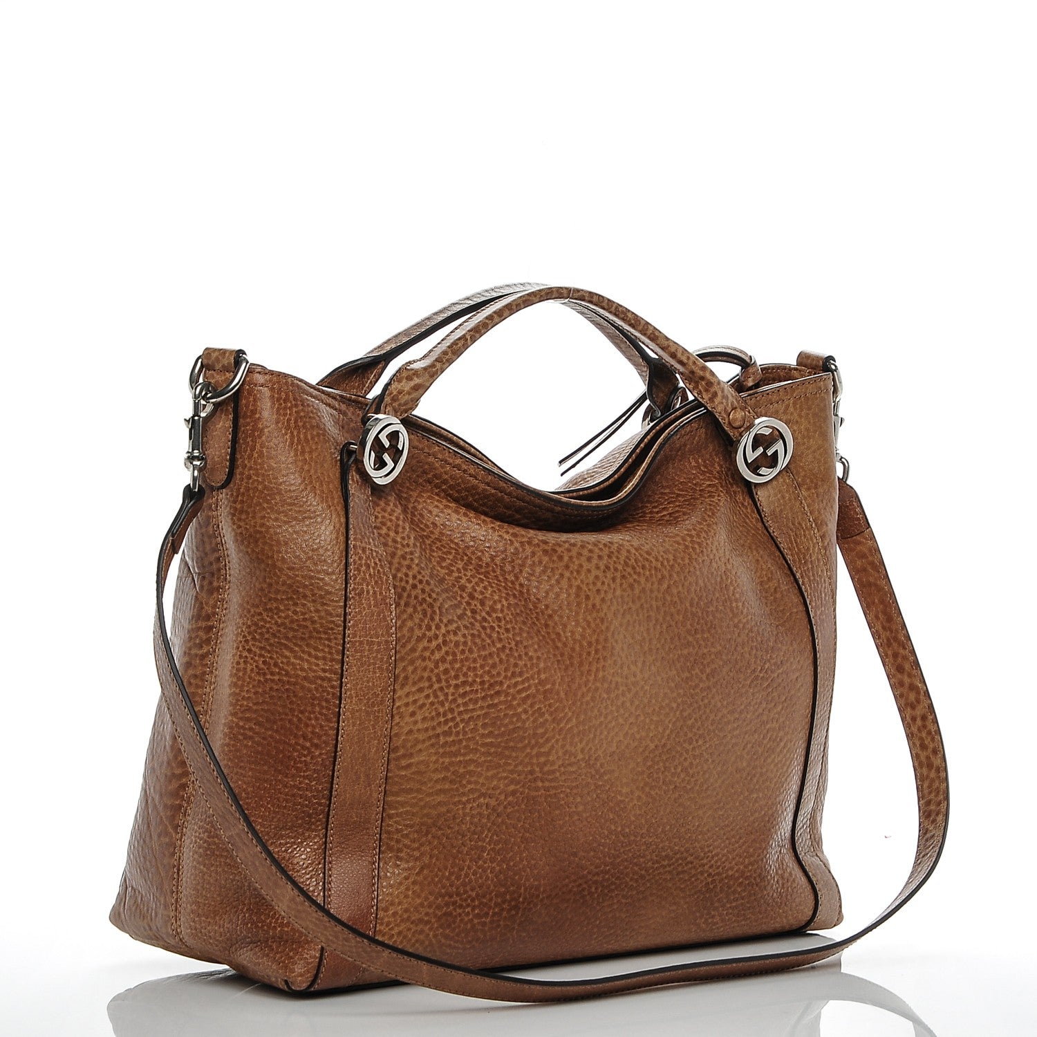 Gucci Pebbled Calfskin Medium Miss GG Top Handle Bag Light Cuir 3 of 8