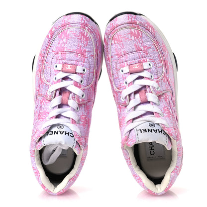 Chanel Tweed CC Sneakers 36 Pink 2 of 12