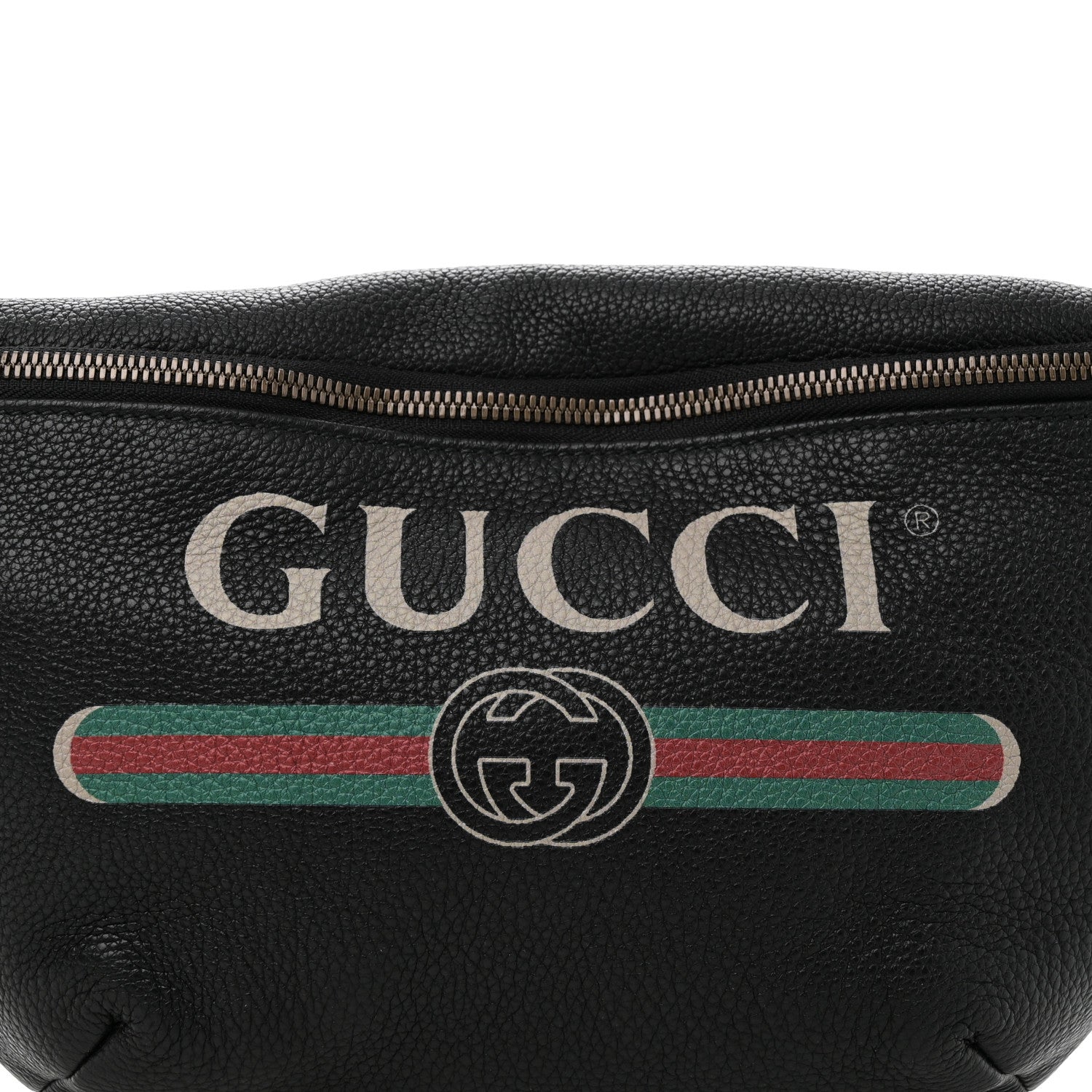 Gucci Grained Calfskin Logo Belt Bag Black 8 of 10