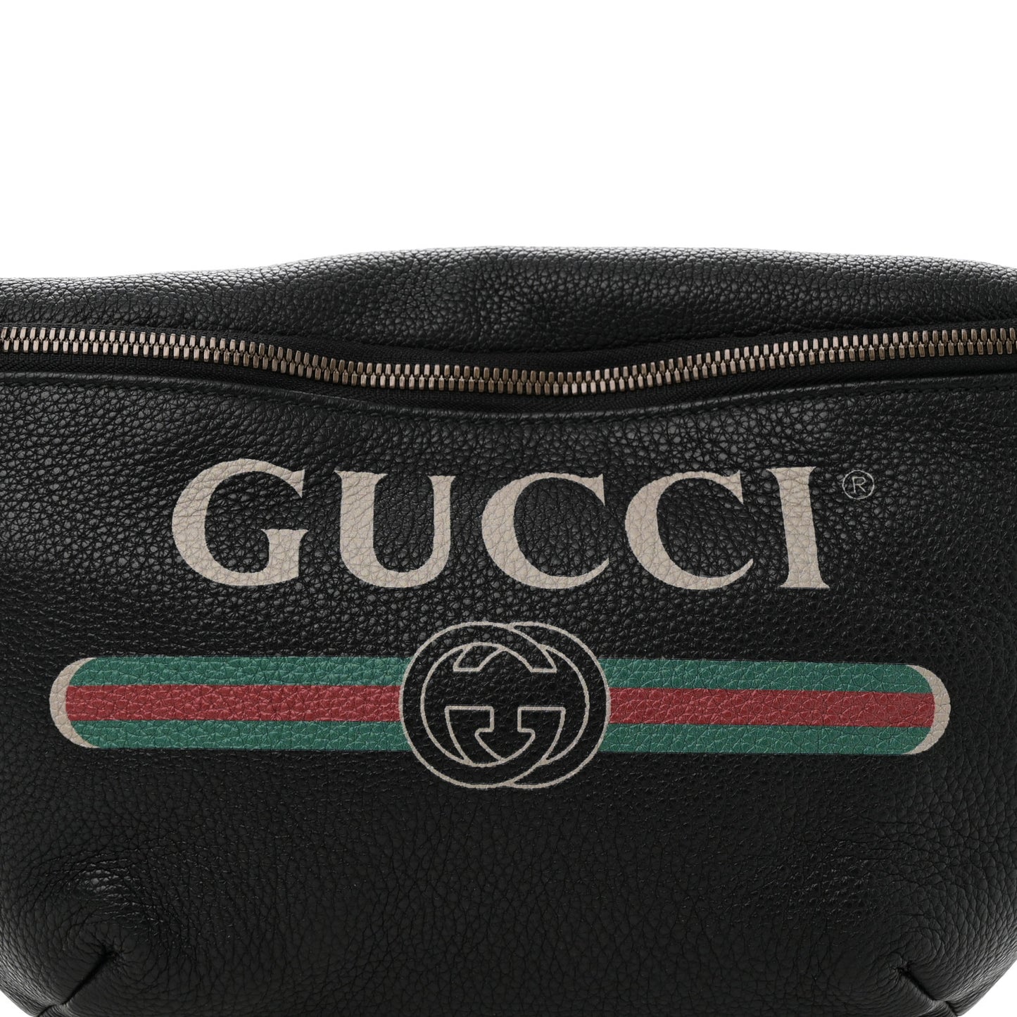 Grained Calfskin Logo Belt Bag Black