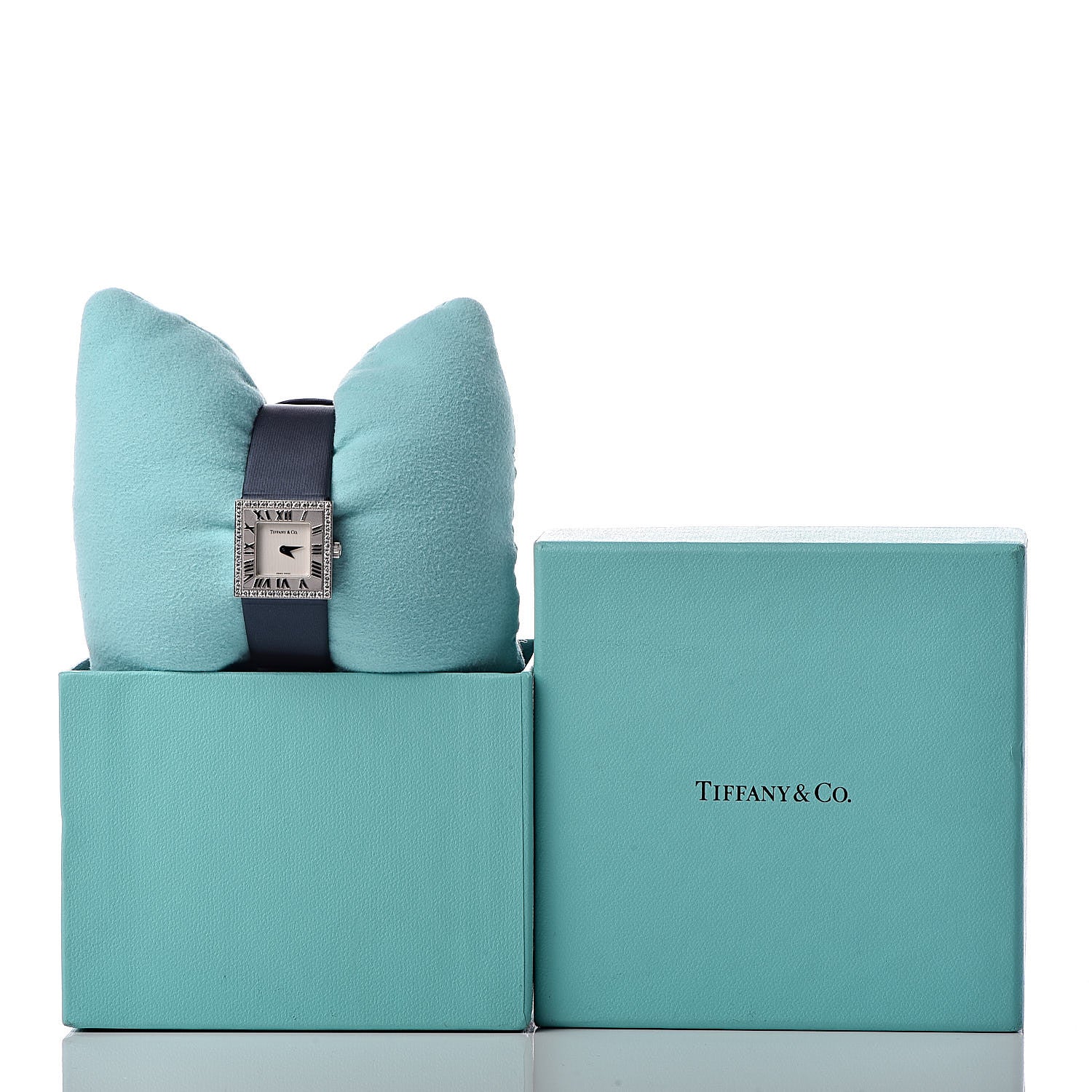 Tiffany 18K White Gold Satin Diamond Bezel 21mm Atlas Quartz Watch 17 of 17