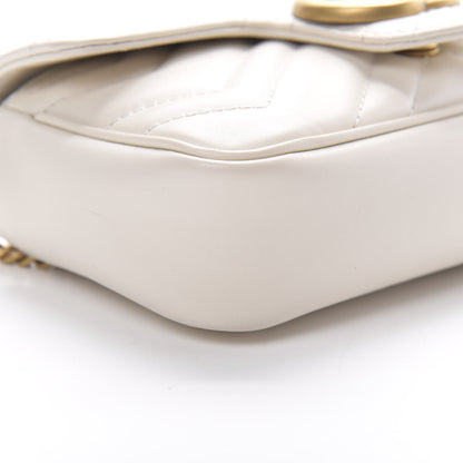 Gucci Calfskin Matelasse Super Mini GG Marmont Shoulder Bag White 9 of 12