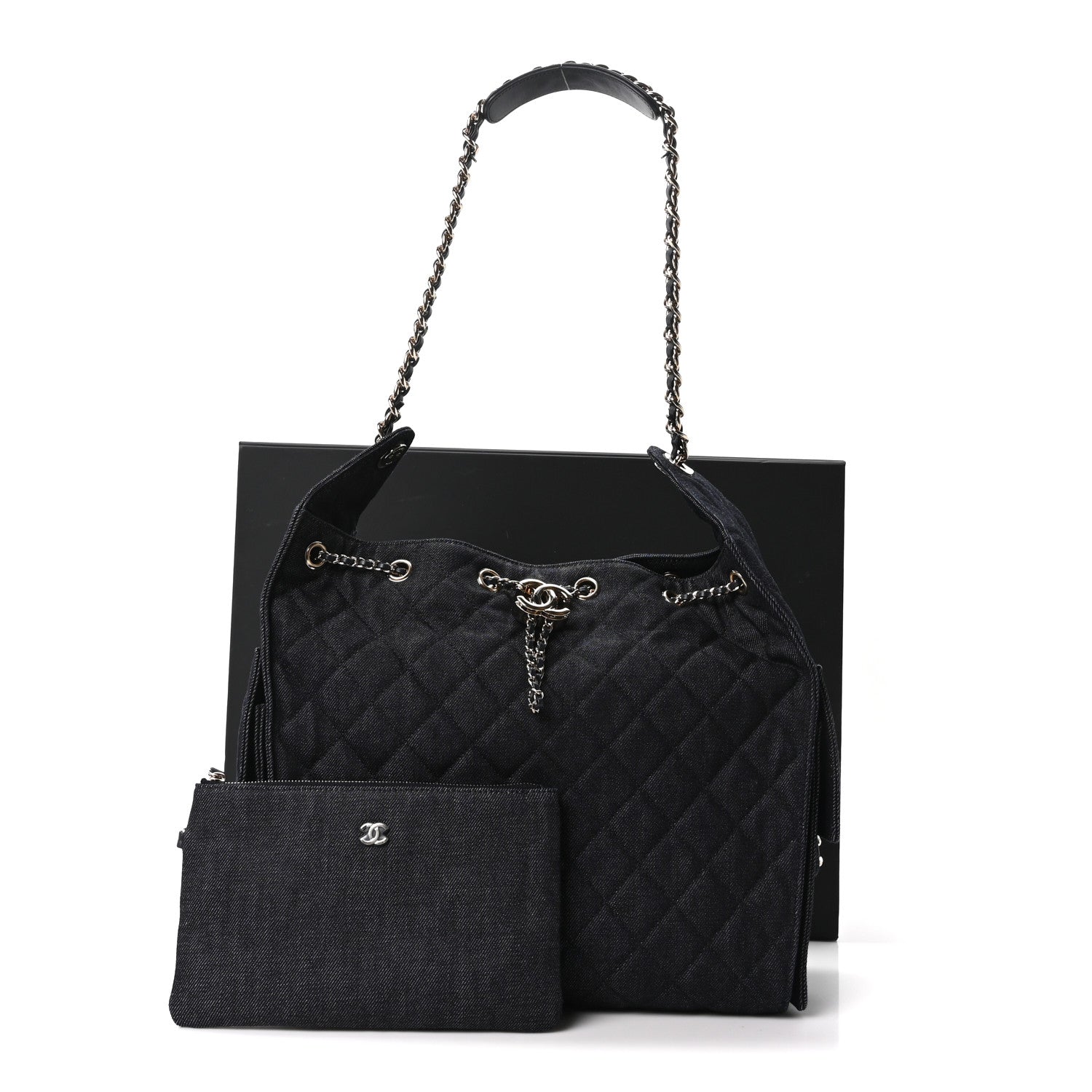 Chanel Denim Quilted Medium Chanel 25 Handbag Dark Blue 12 of 12