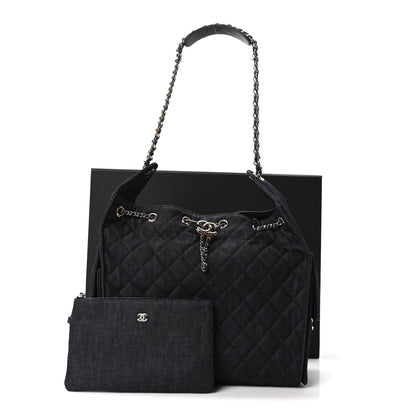 Chanel Denim Quilted Medium Chanel 25 Handbag Dark Blue 12 of 12