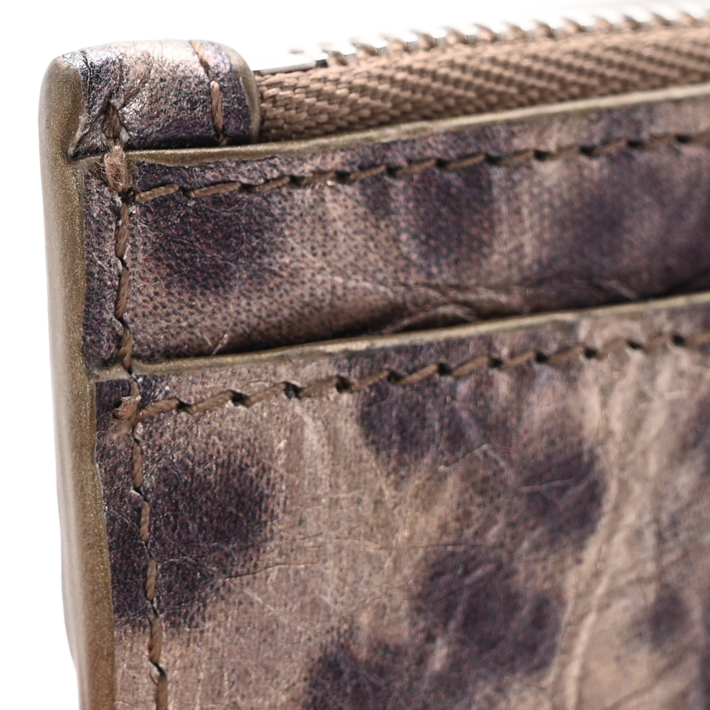 Agneau Leopard Print Le Cagole Coin Card Holder Brown