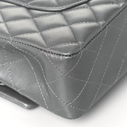 Chanel Metallic Lambskin Quilted Medium Double Flap Silver 11 of 14