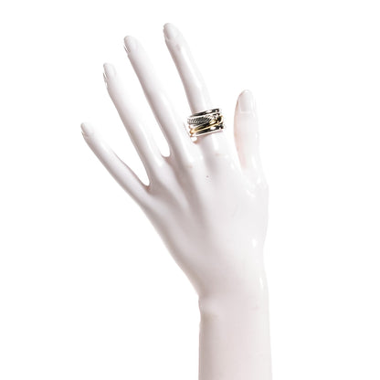 David Yurman Sterling Silver 18K Yellow Gold X Crossover Ring 7.5 2 of 4