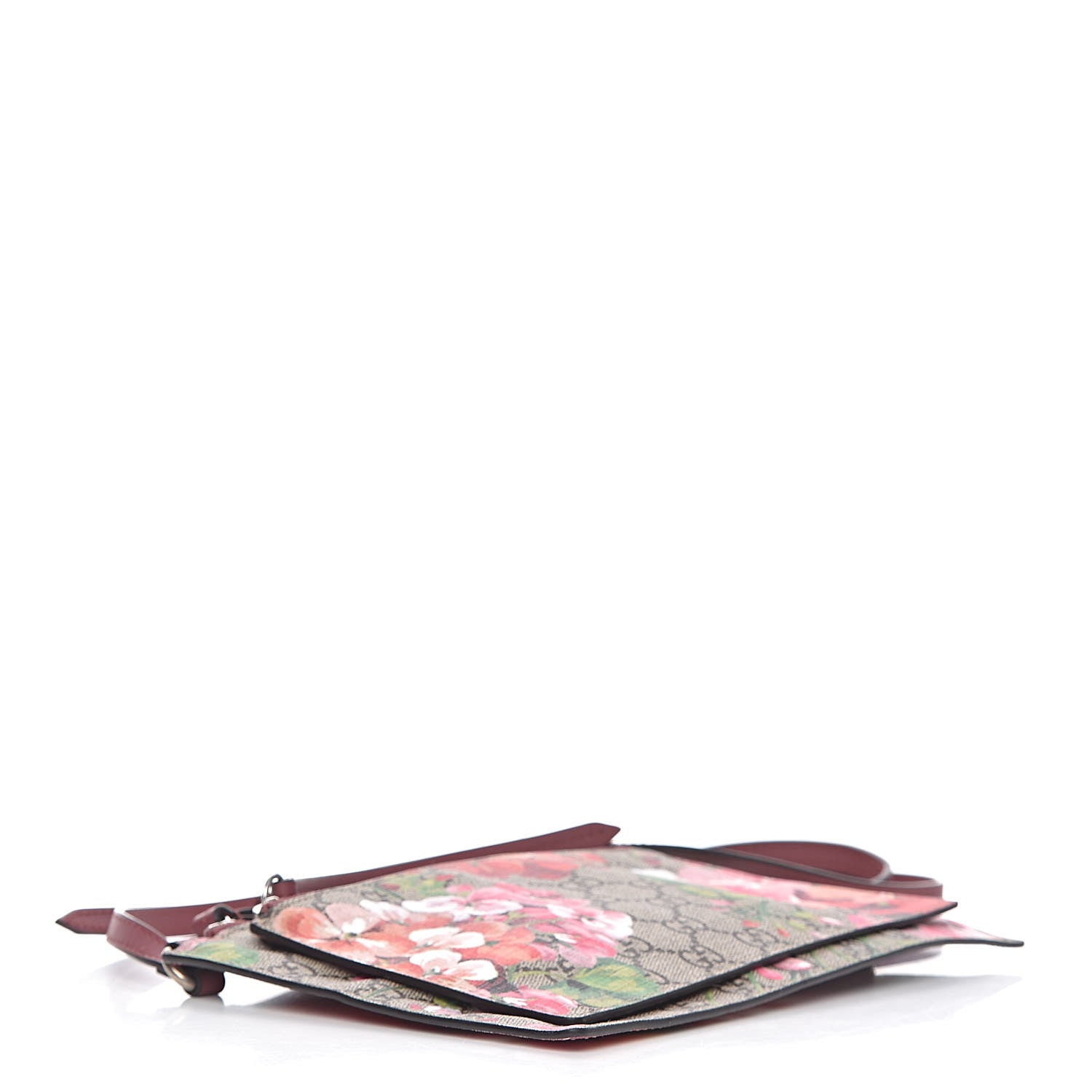 Gucci GG Supreme Monogram Blooms Double Zip Shoulder Bag Beige Multicolor Dry Rose 4 of 11