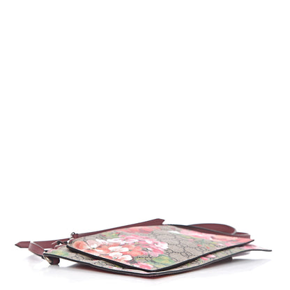 Gucci GG Supreme Monogram Blooms Double Zip Shoulder Bag Beige Multicolor Dry Rose 4 of 11