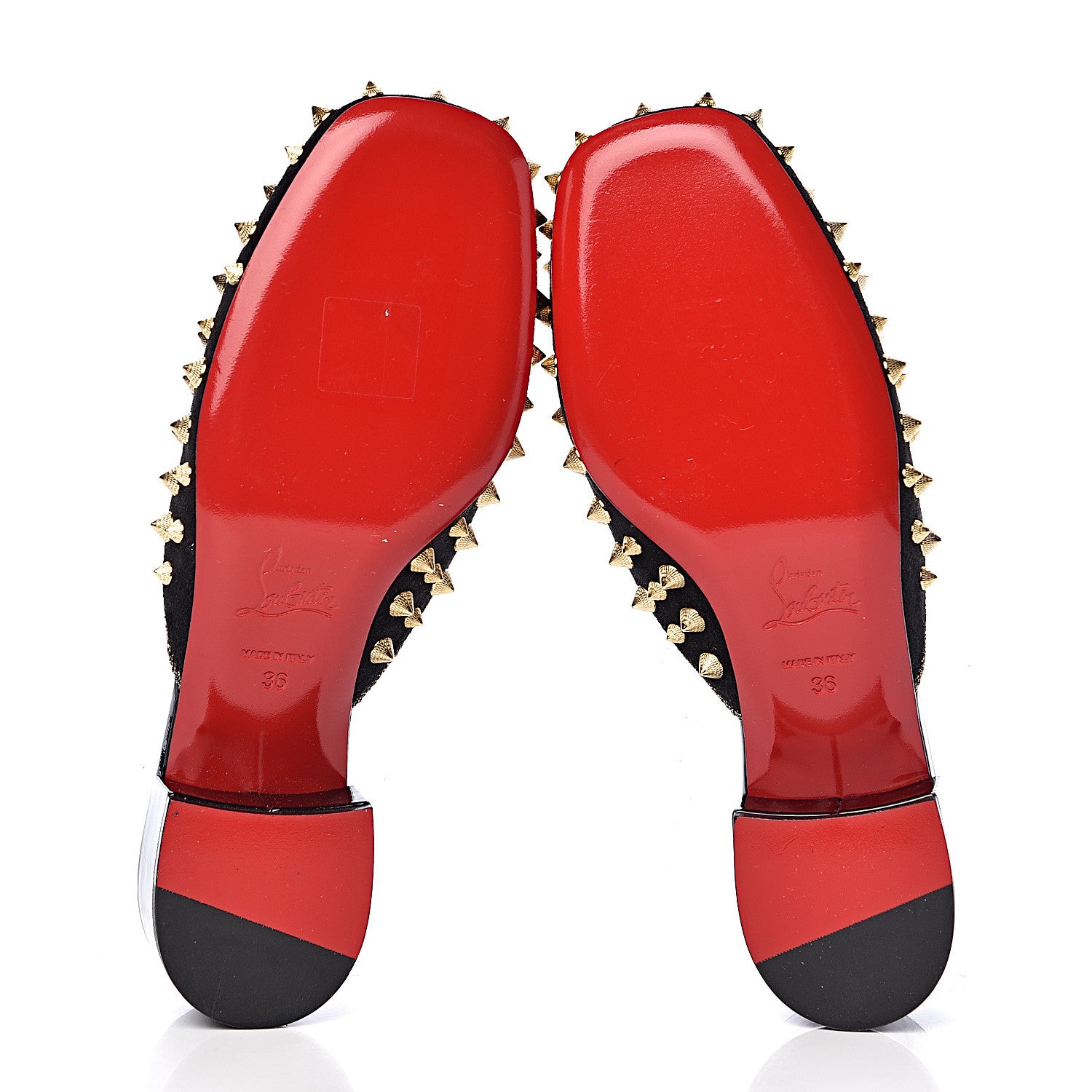 Christian Louboutin Suede Spikes Mulaconka 35 Mules 36 Black 6 of 9