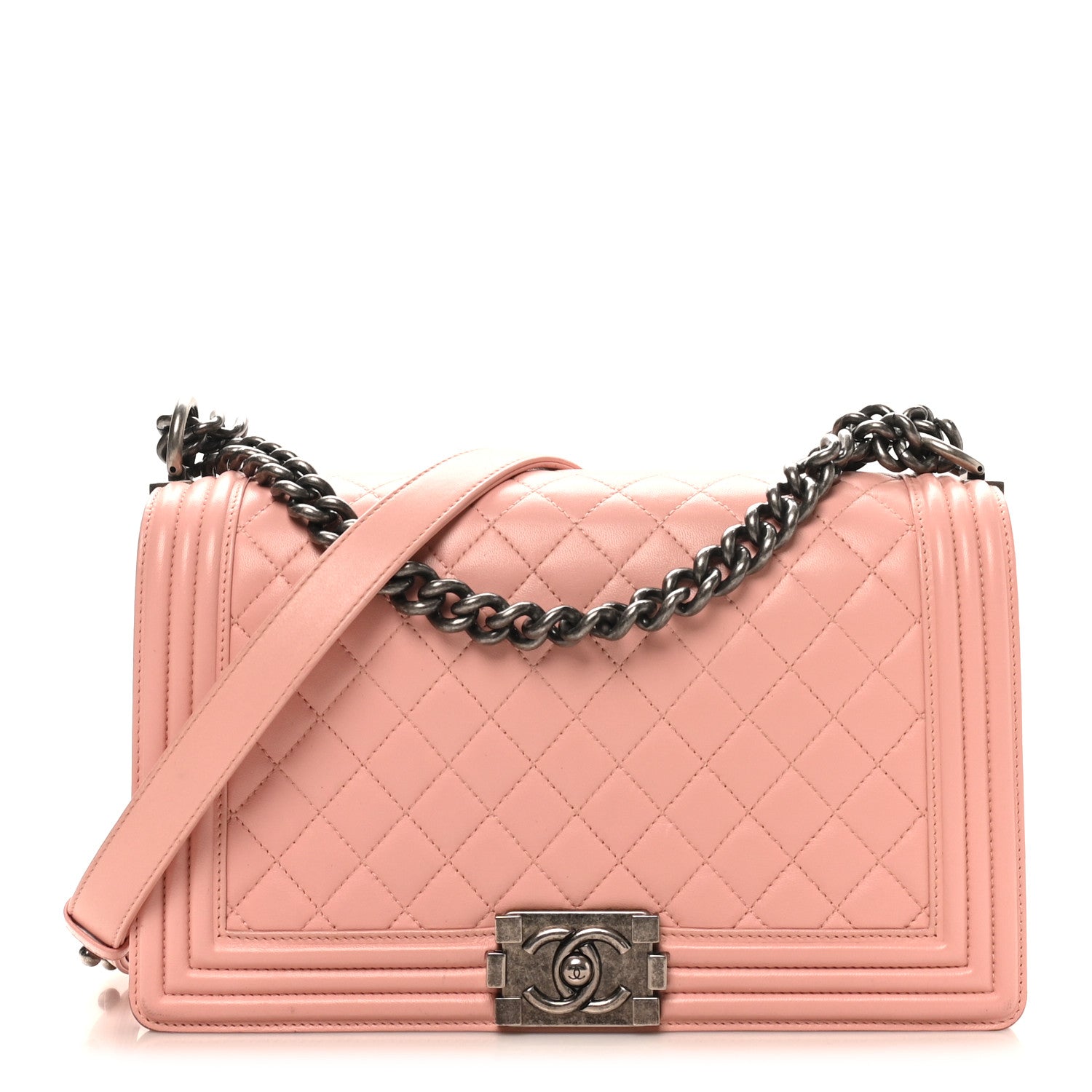 Chanel Lambskin Quilted New Medium Boy Flap Light Pink 1 of 10