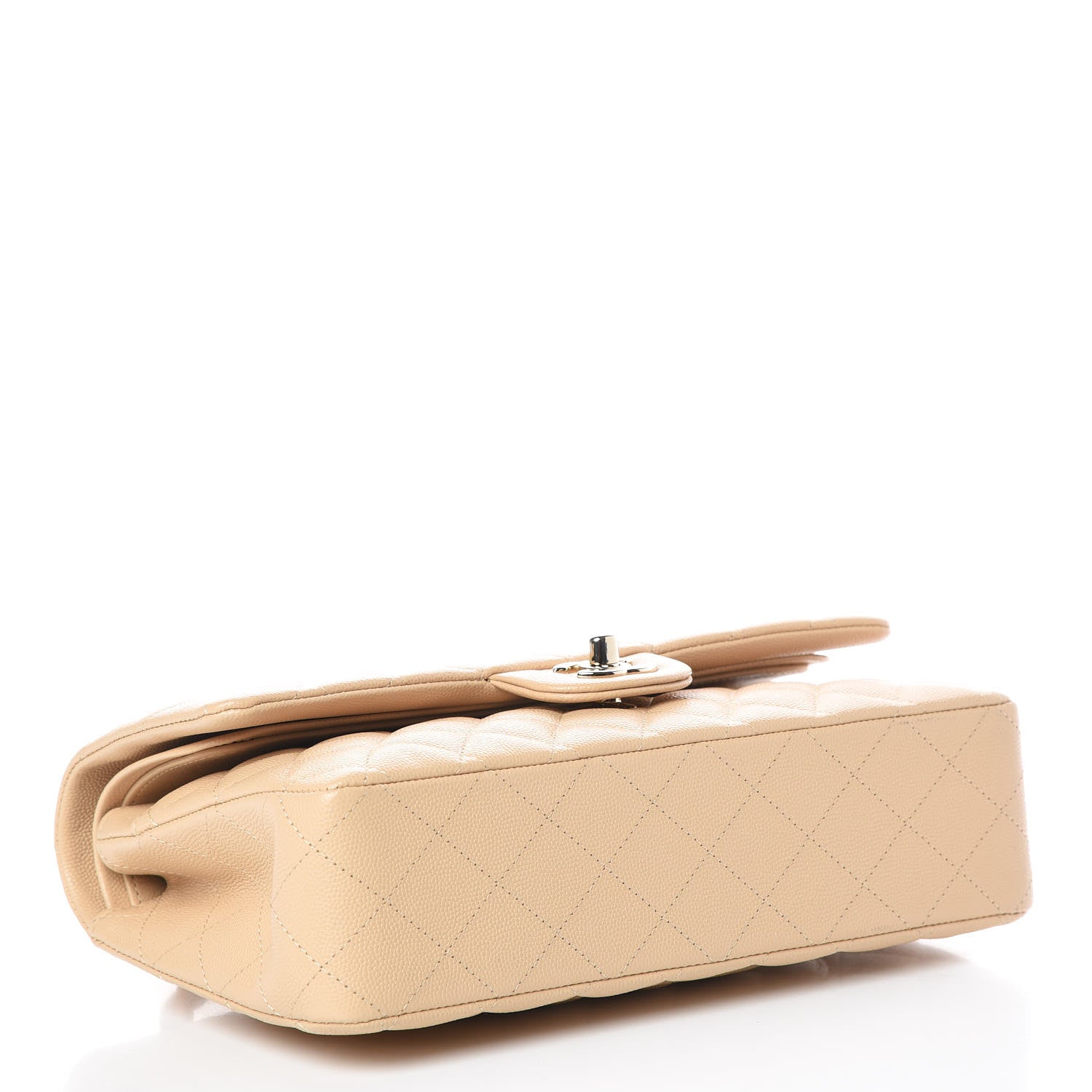 Chanel Caviar Quilted Medium Double Flap Beige Clair 4 of 9