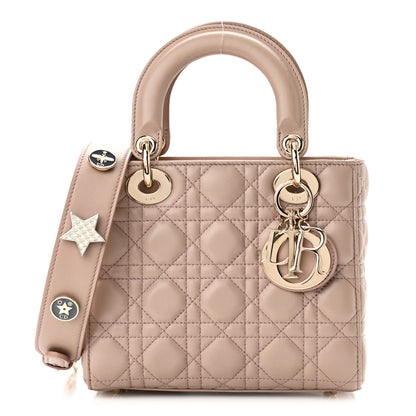 Christian Dior Lambskin Cannage Small Lucky Badges My Lady Dior Taupe 1 of 25