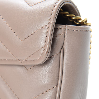 Gucci Calfskin Matelasse Super Mini GG Marmont Shoulder Bag Porcelain Rose 12 of 17