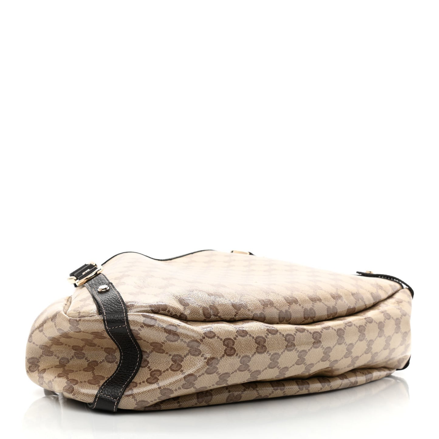 Crystal Monogram Medium Abbey Shoulder Bag Dark Brown