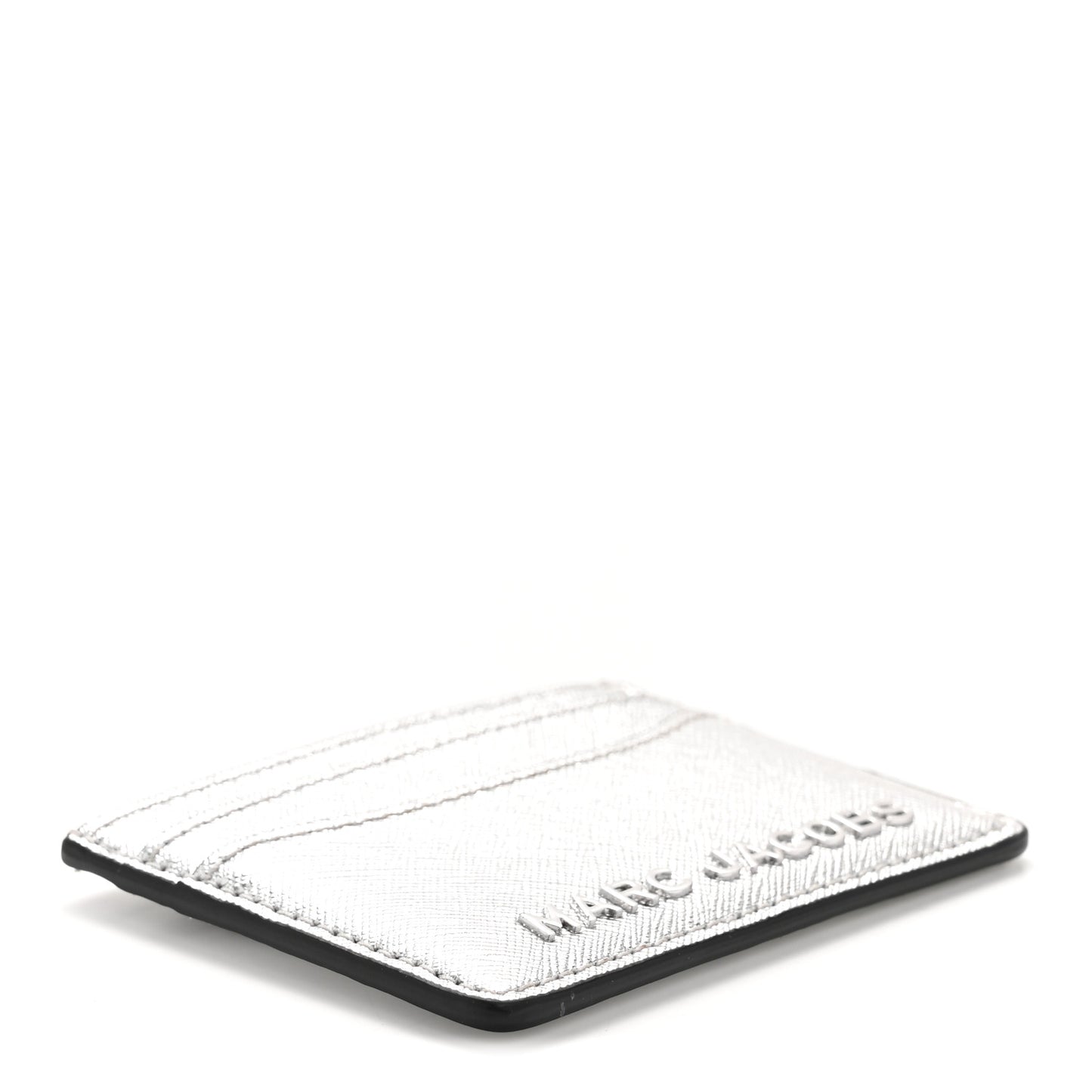 Metallic Saffiano Cardholder Silver