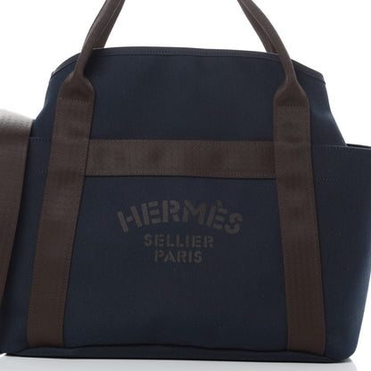 Hermes Toile Sac De Pansage Groom Bleu Navy Feu 10 of 13