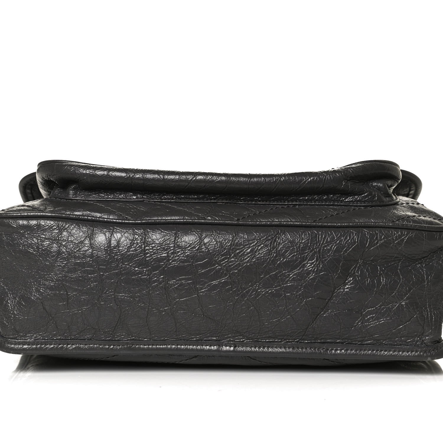 Saint Laurent Crinkled Calfskin Matelasse Monogram Large Niki Chain Satchel Storm 12 of 17