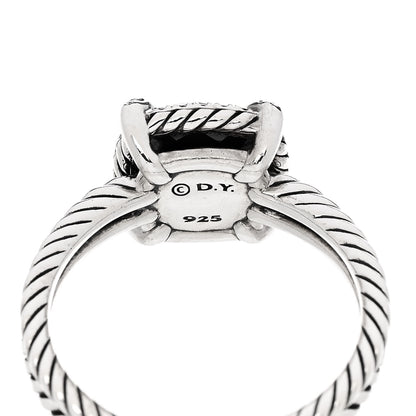 David Yurman Sterling Silver Diamond Black Orchid 9mm Chatelaine Pave Bezel Ring 61 9.75 5 of 5