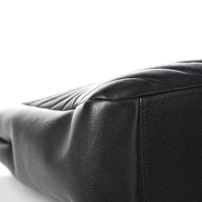 Saint Laurent Sheepskin Matelasse Chevron Large Monogram Shopping Bag Black 10 of 11