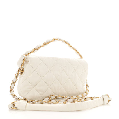 Chanel Crumpled Lambskin Quilted Small CC Links Shoulder Bag White 2 of 13