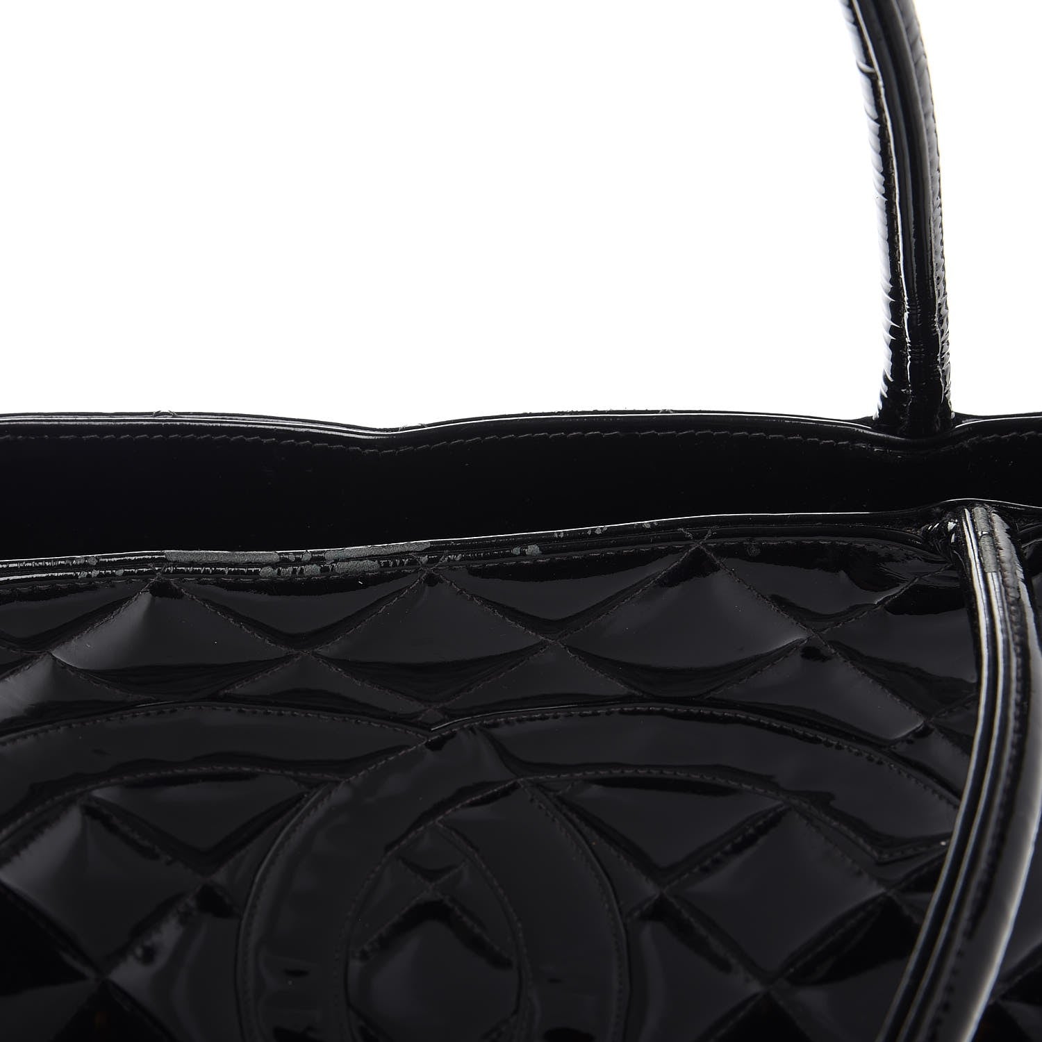 Chanel Patent Quilted Medallion Tote Bag Black 8 of 12