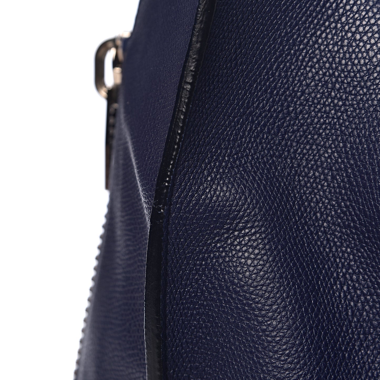 Calfskin Papier A4 Zip Around Plate Tote Bleu Indigo